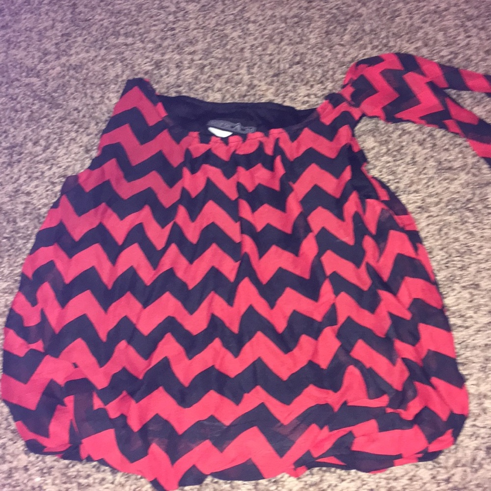 Chevron Red and Navy Blue Shirt.